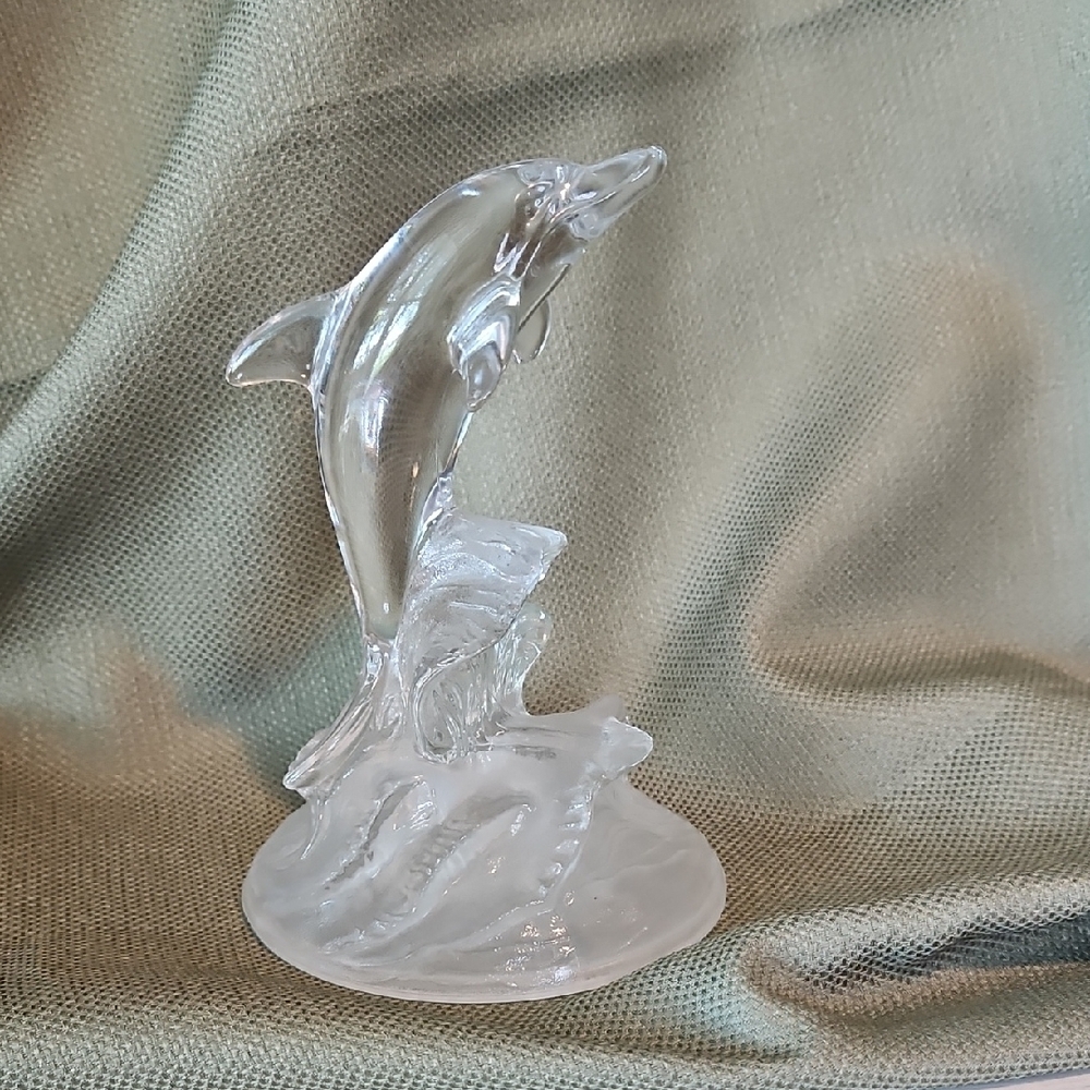 Elegant Glass Dolphin Figure Sculpture